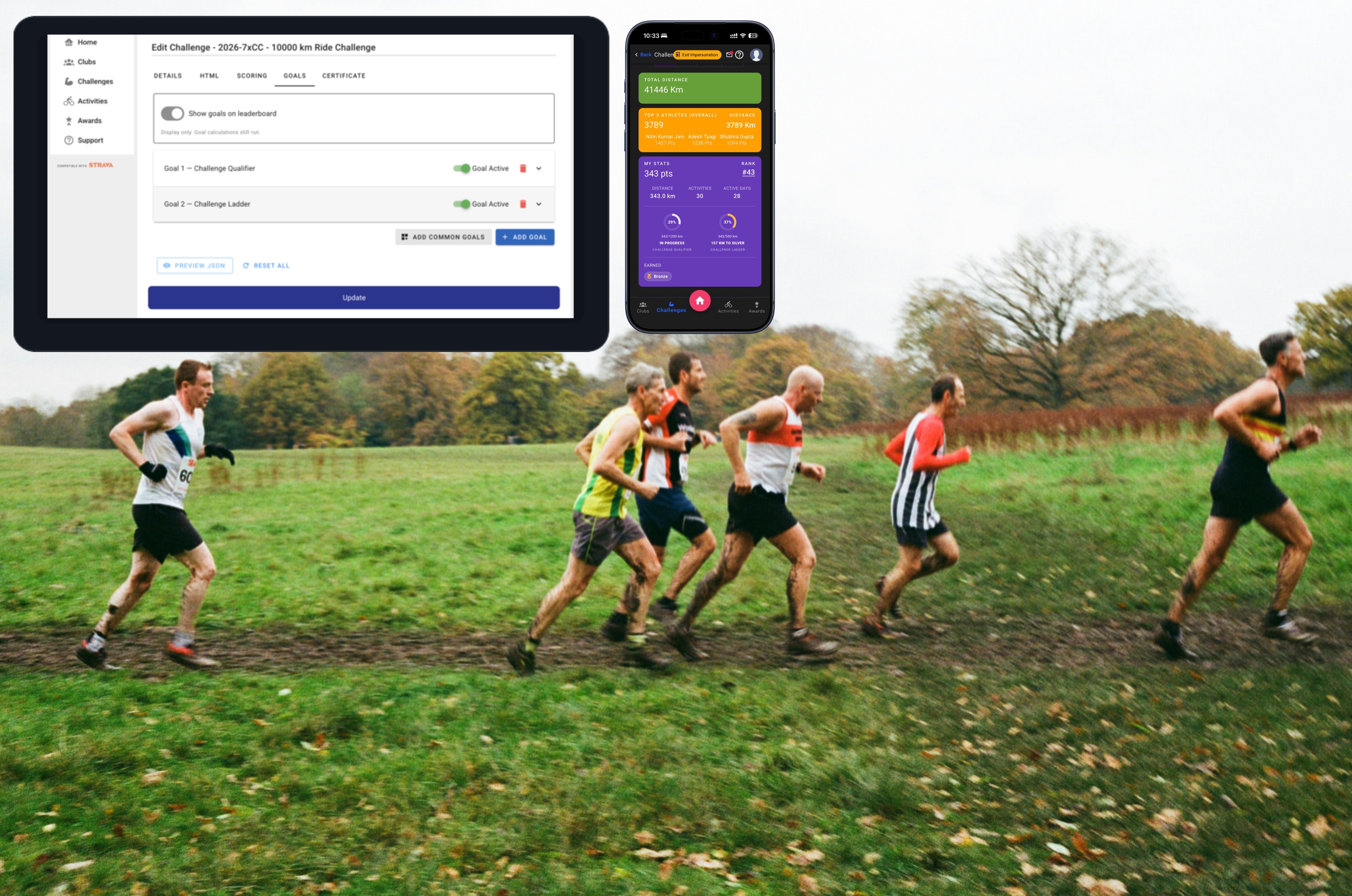 Group of runners during a fitness challenge